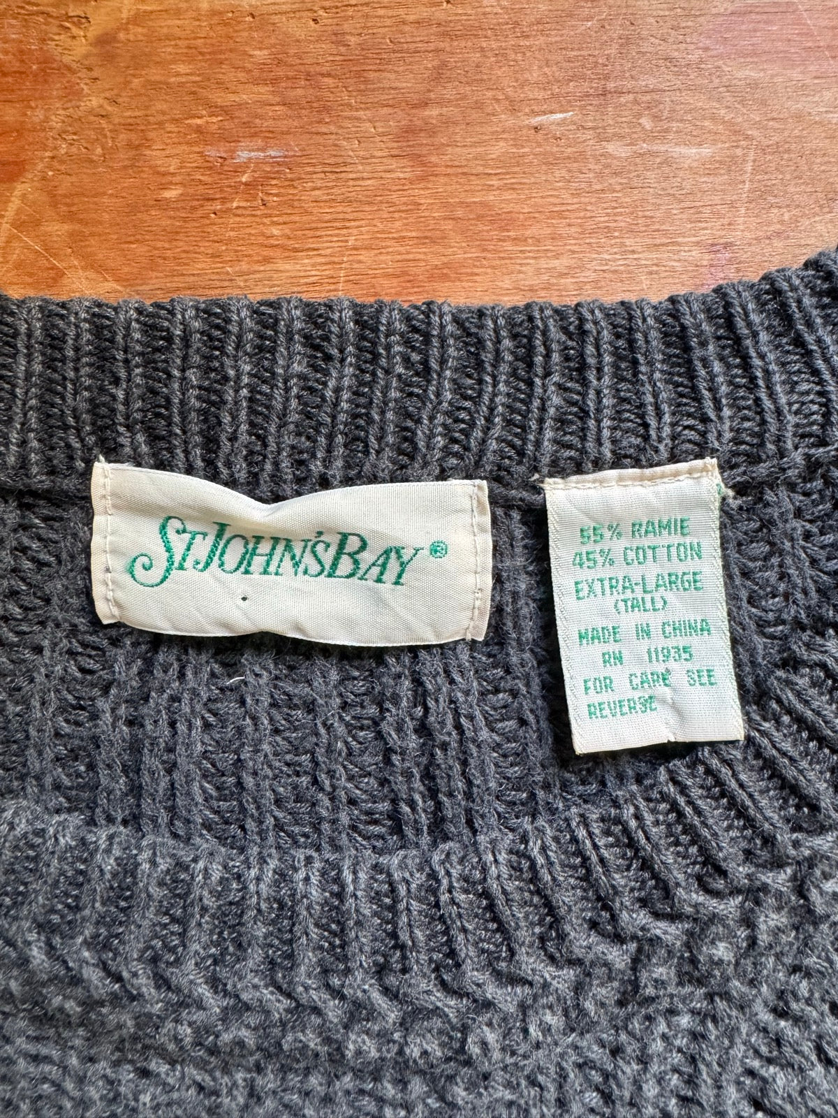 90's ST.JOHN'S BAY リブ編みコットンニット