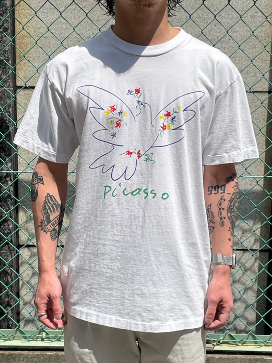 90's PABLO PICASSO「平和の鳩」アートTシャツ