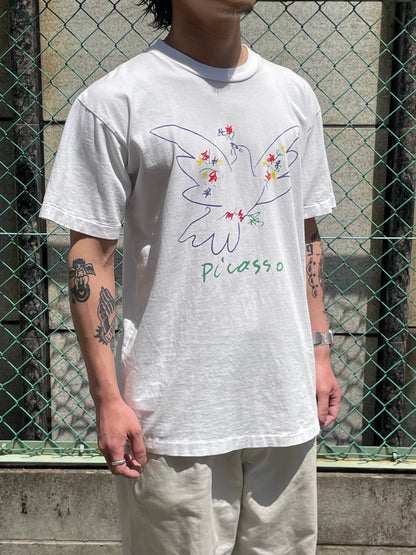 90's PABLO PICASSO「平和の鳩」アートTシャツ