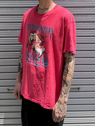 90’s～00’s LOONEY TUNES 「Tasmanian Twister × Outback Steak ＆ Oyster Bar」USA製 キャラクターTシャツ