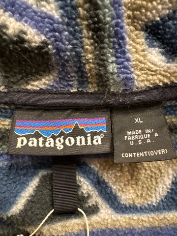90's patagonia「Half-Zip Synchilla Sweater」USA製　総柄フリース