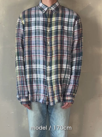 00's RALPH LAUREN「CUSTOM FIT」長袖チェックシャツ