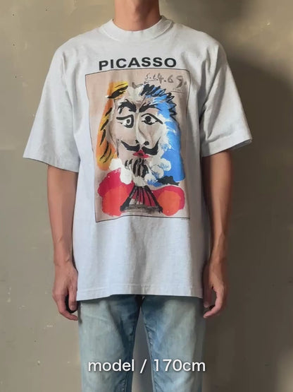 95's PABLO PICASSO「想像の中の肖像 5.6.69」USA製 アートTシャツ