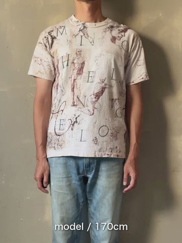 90's ミケランジェロ USA製 総柄アートTシャツ