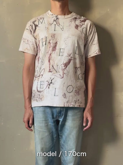 90's ミケランジェロ USA製 総柄アートTシャツ