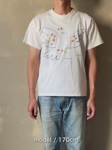 90's PABLO PICASSO「平和の鳩」アートTシャツ